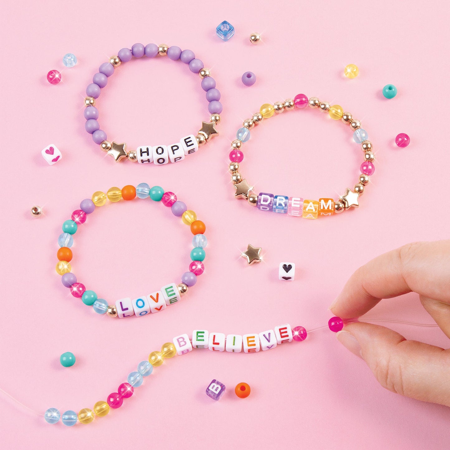 Make It Real Say Yes! Alphabet Bead Bracelet Set